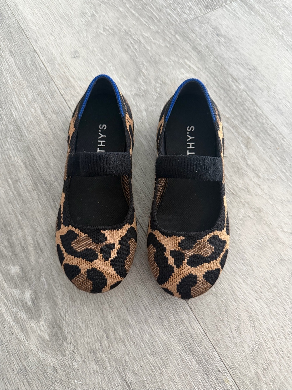Rothy's Kids Leopard Mary Jane Flats - Black and Brown